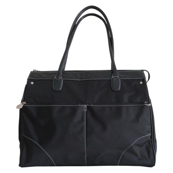 Handbags - Chelsey Henry Large Black Tote with Kiwi Green Interior
